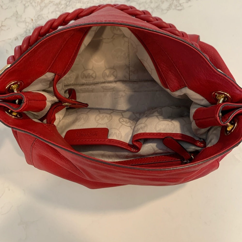 Michael Kors Red Leather Shoulder Bag - Picture 2 of 9